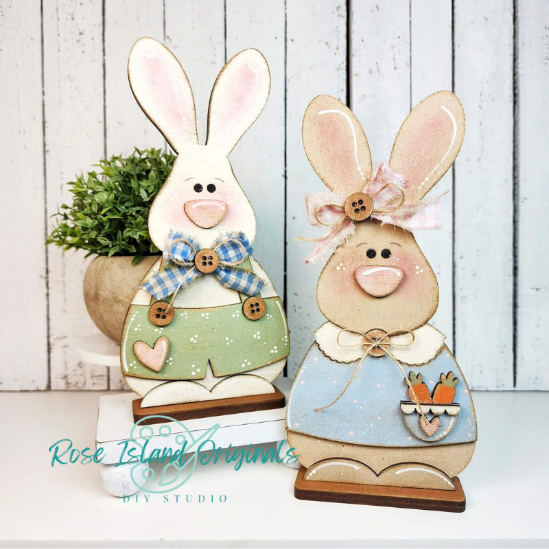 Standing Bunny Couple Shelf Sitters-RIO1790