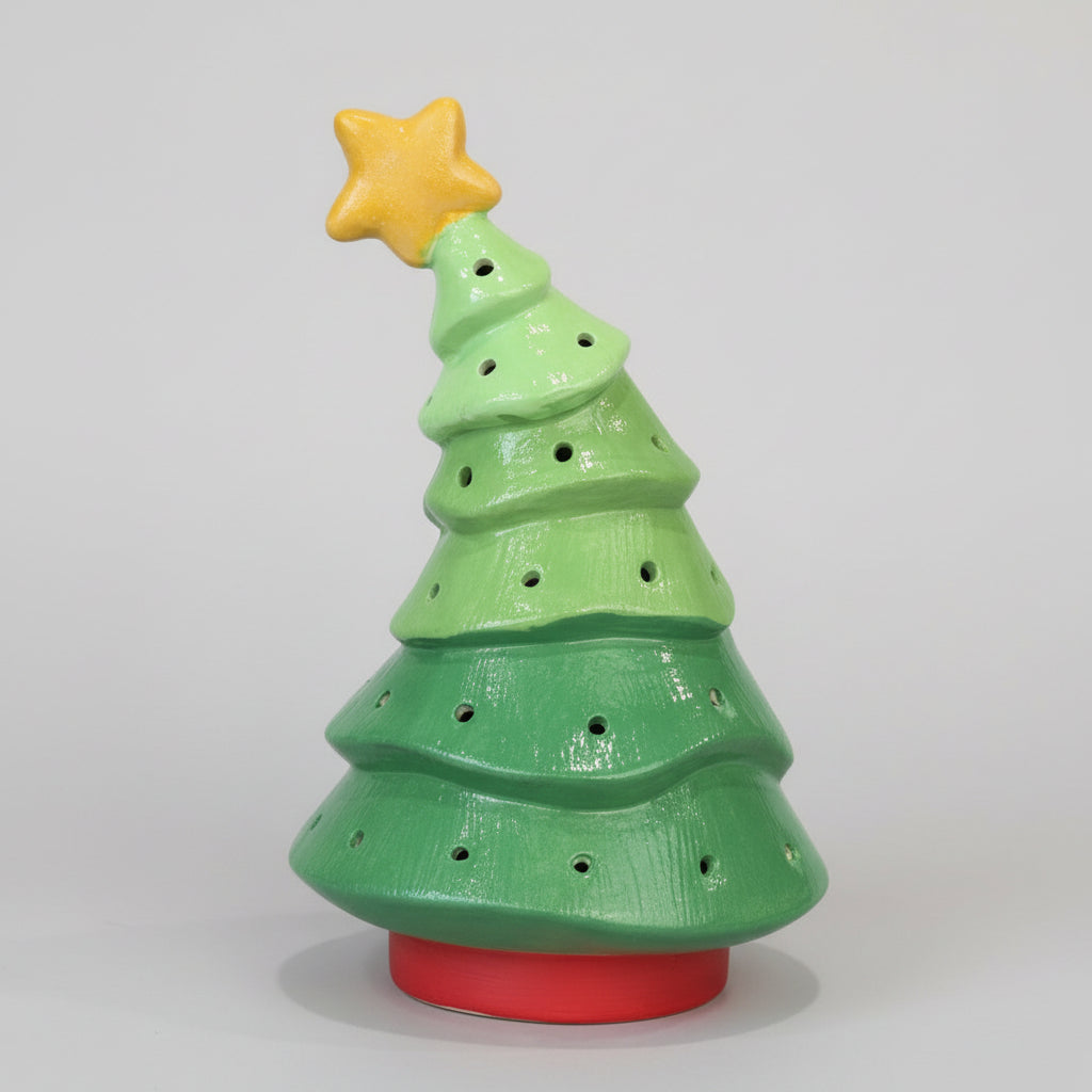 Ceramic Christmas tree with a large yellow star