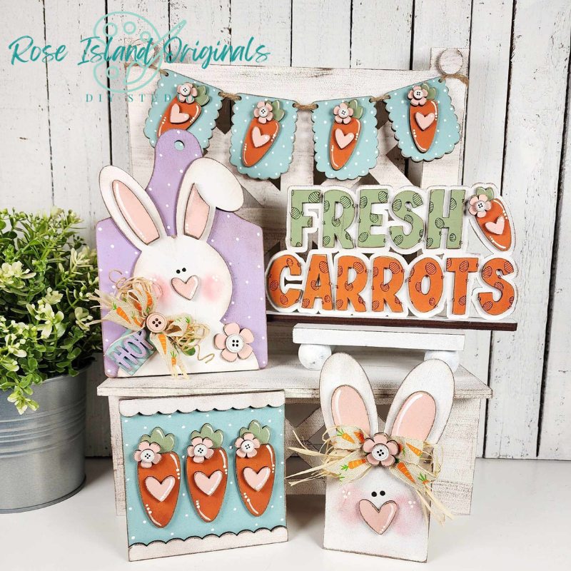 Easter Bunny and Fresh Carrots Decor Set -RIO1778