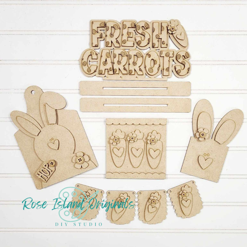 Easter Bunny and Fresh Carrots Decor Set -RIO1778