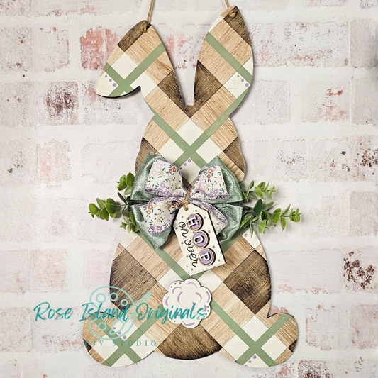Plaid Bunny Door Hanger -RIO1776