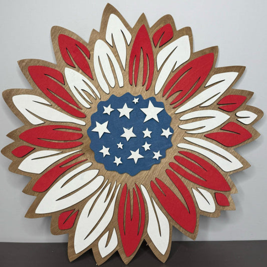 Sunflower flag patriotic shelf sitter sign craft kit from Rose Island Originals 